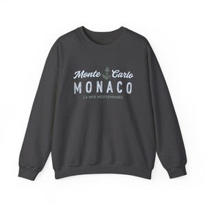 Vintage Monte Carlo Unisex Sweatshirt, Monaco Crewneck, La Mer Méditerranée Sweater, French Riviera Top, Côte d'azur Luxury Travel Souvenir image 14