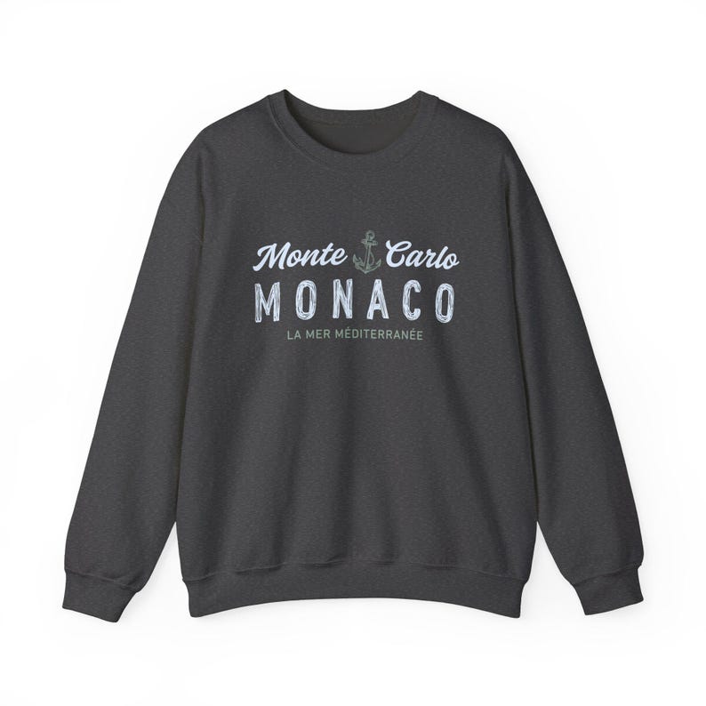 Vintage Monte Carlo Unisex Sweatshirt, Monaco Crewneck, La Mer Méditerranée Sweater, French Riviera Top, Côte d'azur Luxury Travel Souvenir image 14