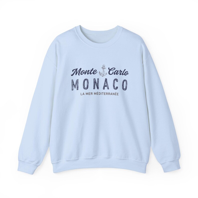 Vintage Monte Carlo Unisex Sweatshirt, Monaco Crewneck, La Mer Méditerranée Sweater, French Riviera Top, Côte d'azur Luxury Travel Souvenir image 9
