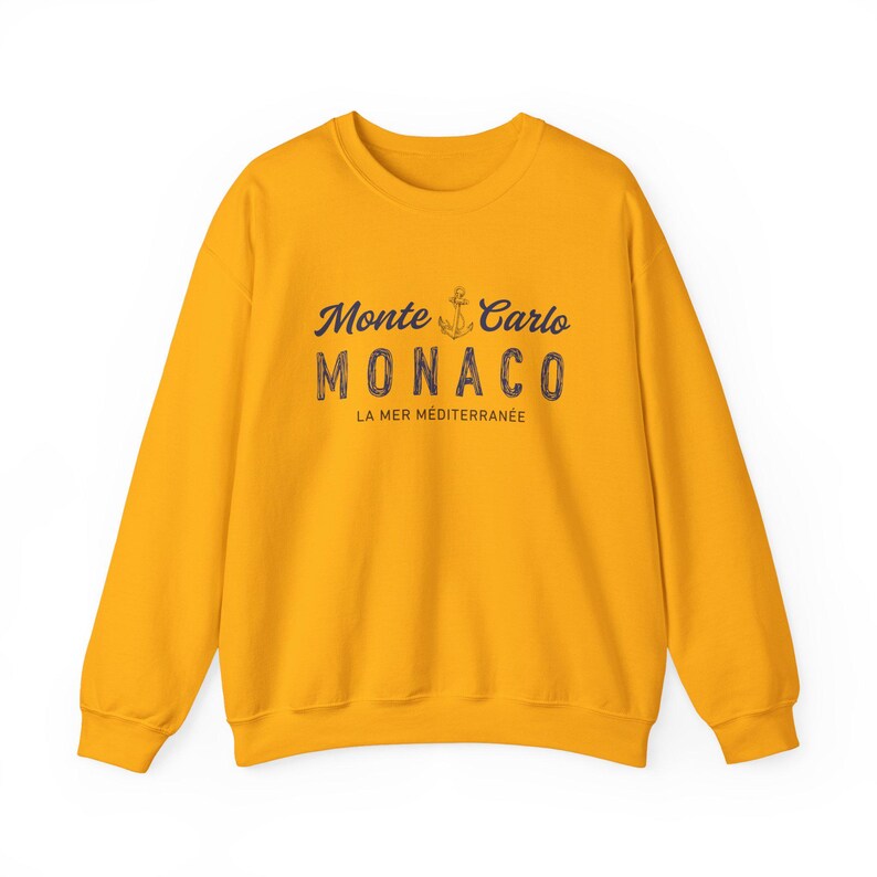 Vintage Monte Carlo Unisex Sweatshirt, Monaco Crewneck, La Mer Méditerranée Sweater, French Riviera Top, Côte d'azur Luxury Travel Souvenir image 13