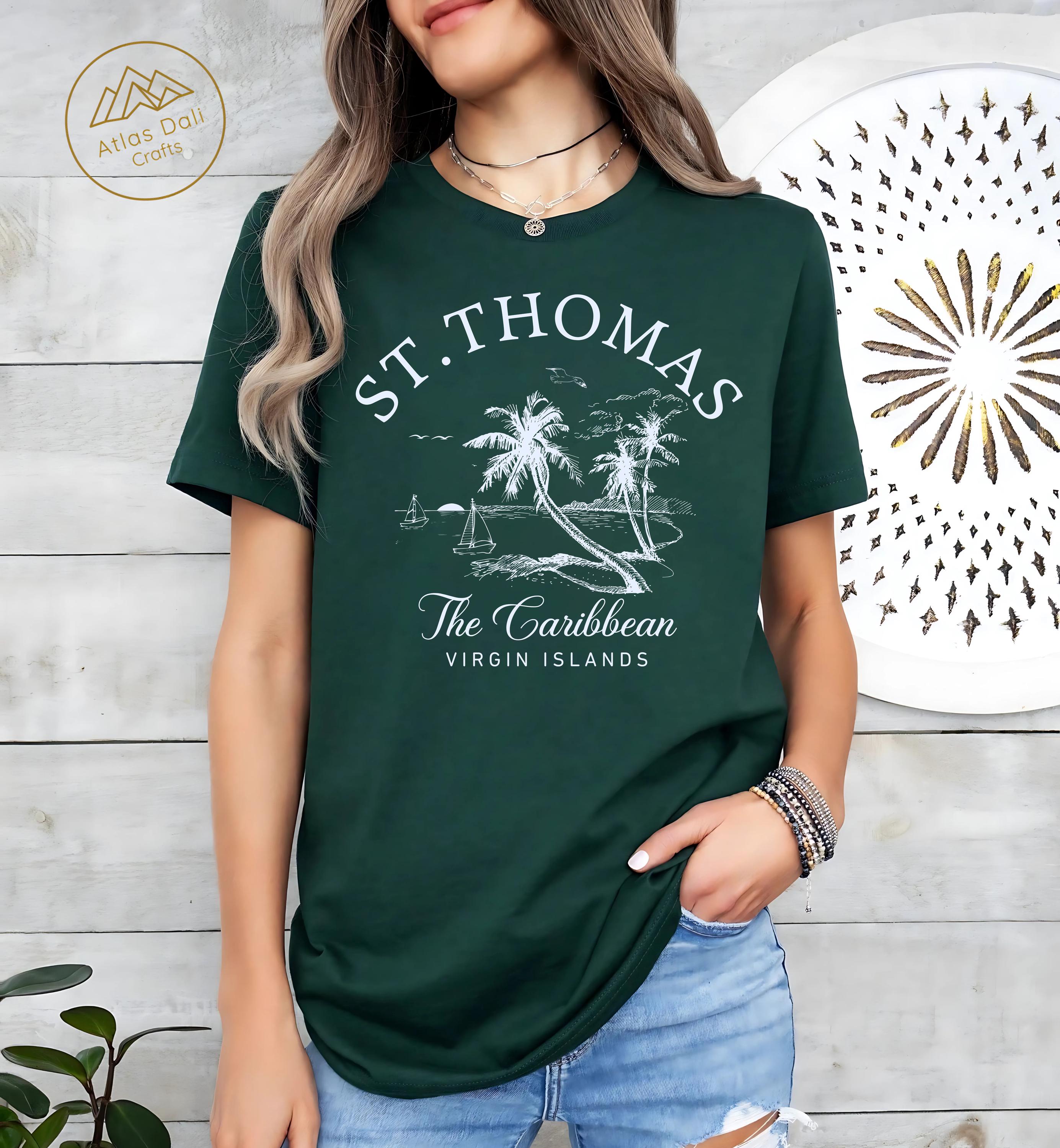 St. Thomas Caribbean T-shirt, Virgin Islands Retro Palm Trees 