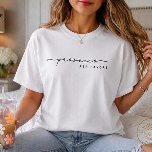 Prosecco Please Shirt, Wine Lover Tee, Bachelorette Party Outfit, Champagne Humor Apparel, Cute Drinking Shirt, Paris Shirt