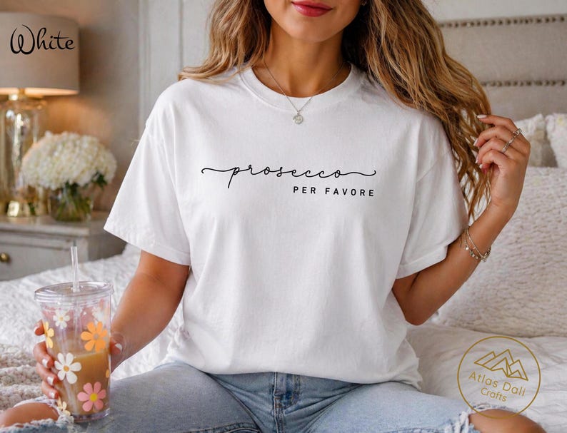 Prosecco Please Shirt, Wine Lover Tee, Bachelorette Party Outfit, Champagne Humor Apparel, Cute Drinking Shirt, Paris Shirt