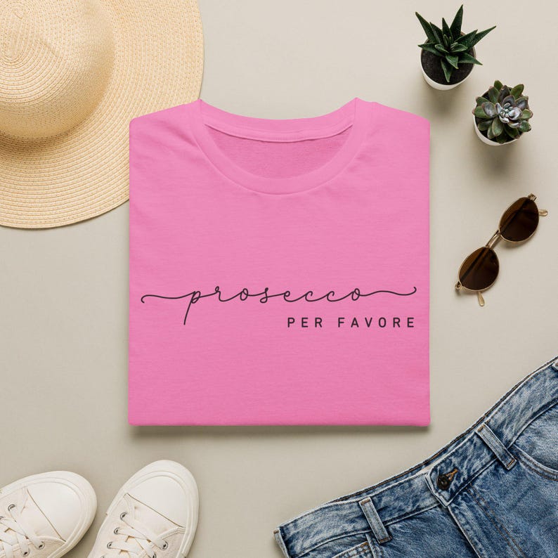 Prosecco Per Favore shirt, T-shirt voor wijnliefhebbers, outfit voor een vrijgezellenfeest, kleding met champagnehumor, leuk shirt met drankthema, Parijs shirt afbeelding 14