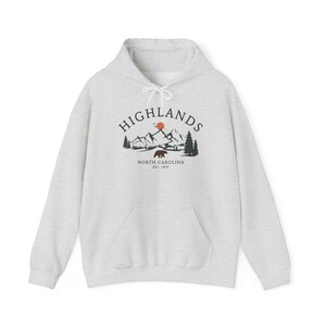 Highlands Hoodie, North Carolina Bear Pullover, Mountain Hiking Sweater, Vintage Nature Top, Blue Ridge Apparel, Outdoors Gift, Unisex image 7