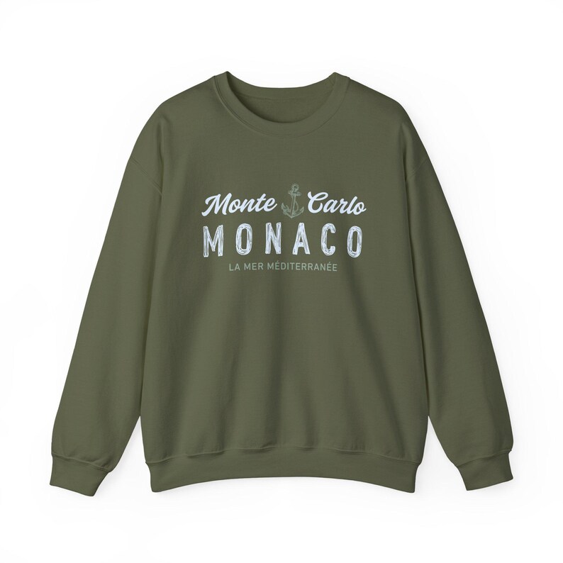 Vintage Monte Carlo Unisex Sweatshirt, Monaco Crewneck, La Mer Méditerranée Sweater, French Riviera Top, Côte d'azur Luxury Travel Souvenir image 6