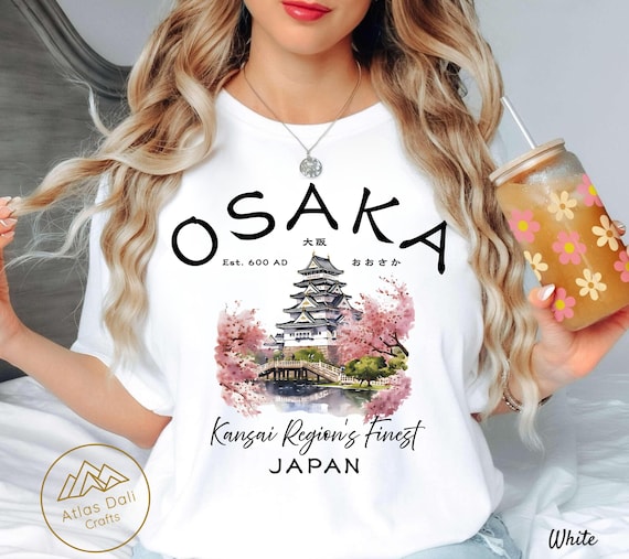 Osaka T-shirt, Japan Shirt, Cherry Blossoms Tee, Osaka Castle