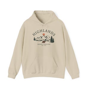Highlands Hoodie, North Carolina Bear Pullover, Mountain Hiking Sweater, Vintage Nature Top, Blue Ridge Apparel, Outdoors Gift, Unisex image 5