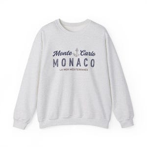 Vintage Monte Carlo Unisex Sweatshirt, Monaco Crewneck, La Mer Méditerranée Sweater, French Riviera Top, Côte d'azur Luxury Travel Souvenir image 5