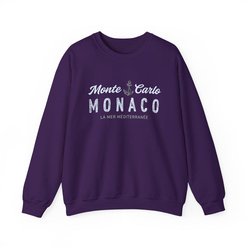 Vintage Monte Carlo Unisex Sweatshirt, Monaco Crewneck, La Mer Méditerranée Sweater, French Riviera Top, Côte d'azur Luxury Travel Souvenir image 16