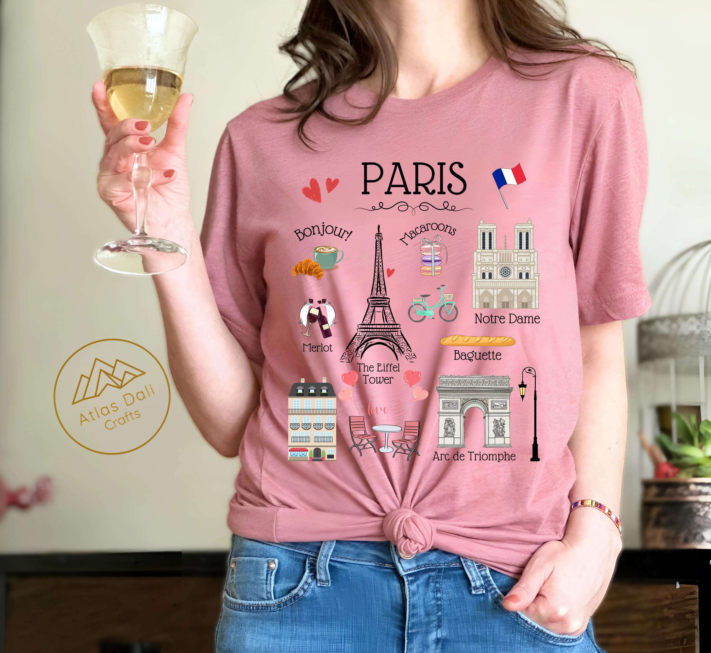 パリシャツ、エッフェル塔フランスのランドマークTシャツ、ユニ 