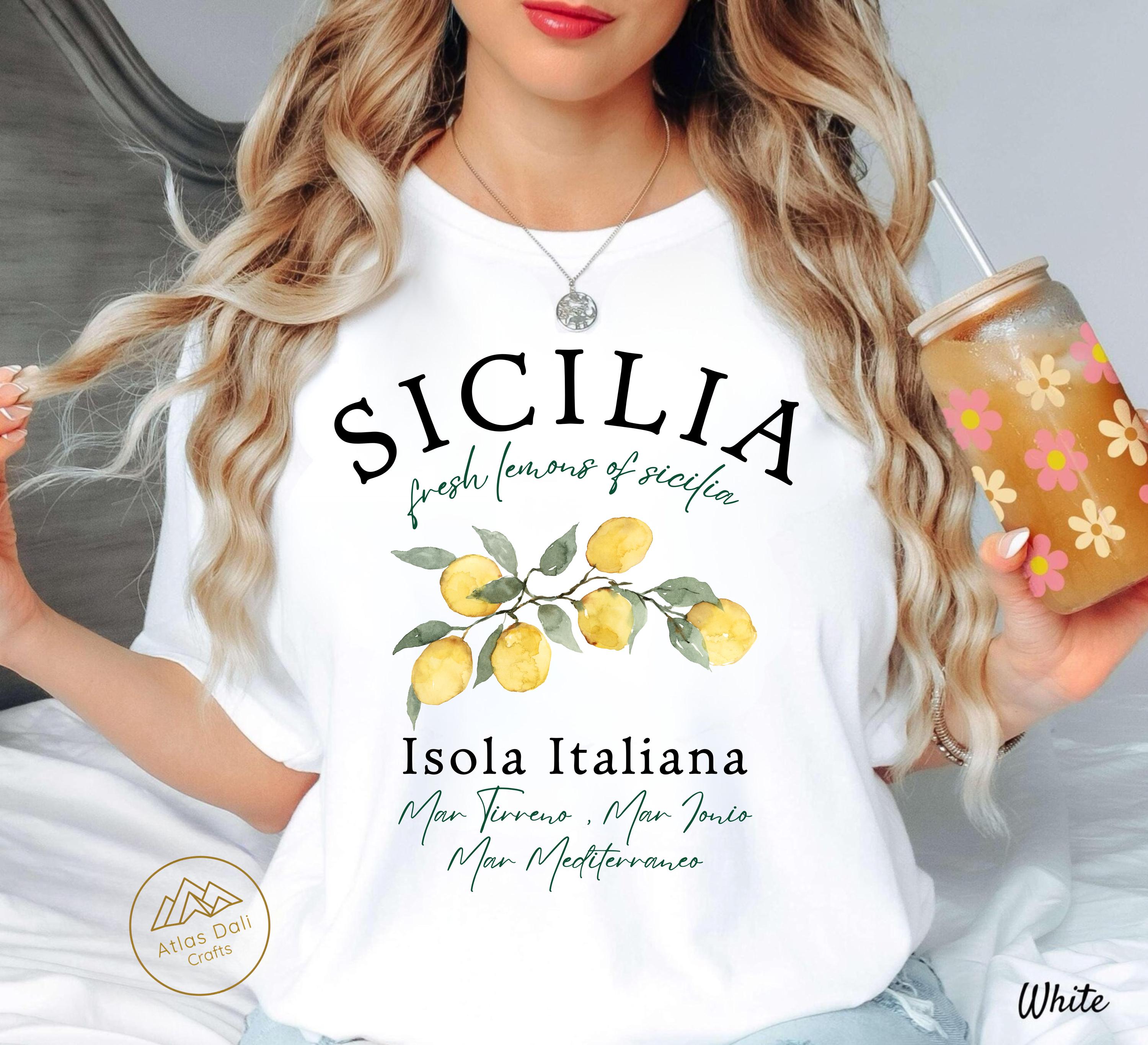 シチリアレモンシャツ、イタリアシチリアTシャツ、アマルフィ海岸 