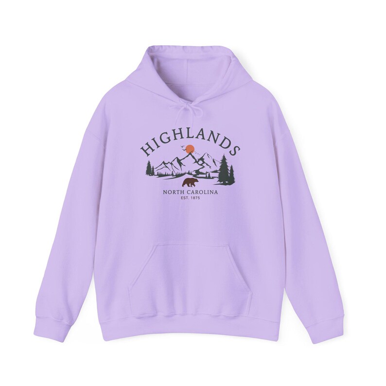 Highlands Hoodie, North Carolina Bear Pullover, Mountain Hiking Sweater, Vintage Nature Top, Blue Ridge Apparel, Outdoors Gift, Unisex image 17