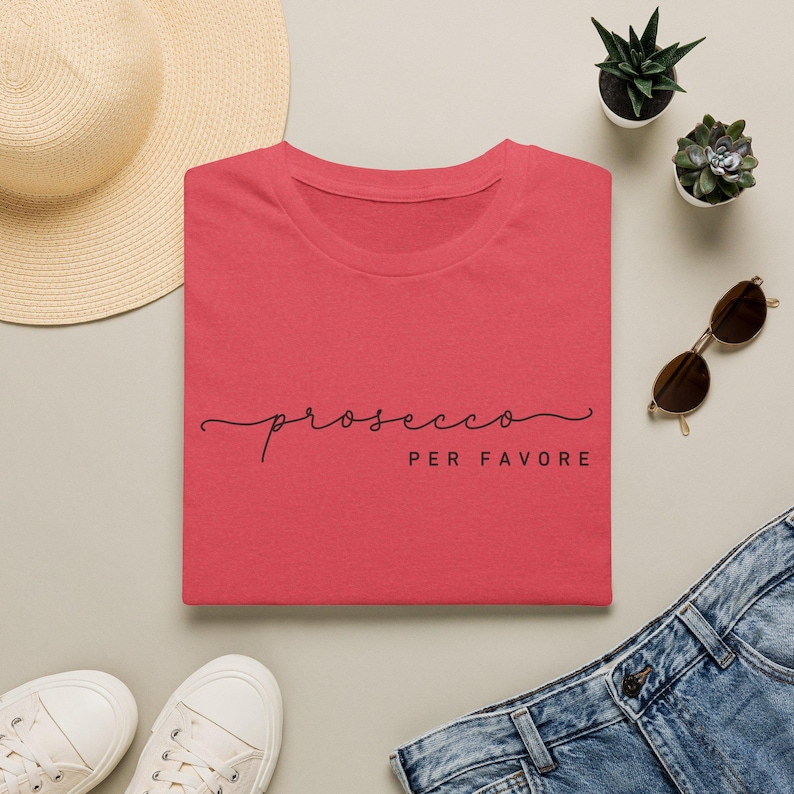 Prosecco Per Favore shirt, T-shirt voor wijnliefhebbers, outfit voor een vrijgezellenfeest, kleding met champagnehumor, leuk shirt met drankthema, Parijs shirt afbeelding 15