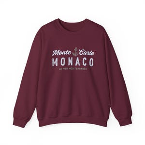 Vintage Monte Carlo Unisex Sweatshirt, Monaco Crewneck, La Mer Méditerranée Sweater, French Riviera Top, Côte d'azur Luxury Travel Souvenir image 10