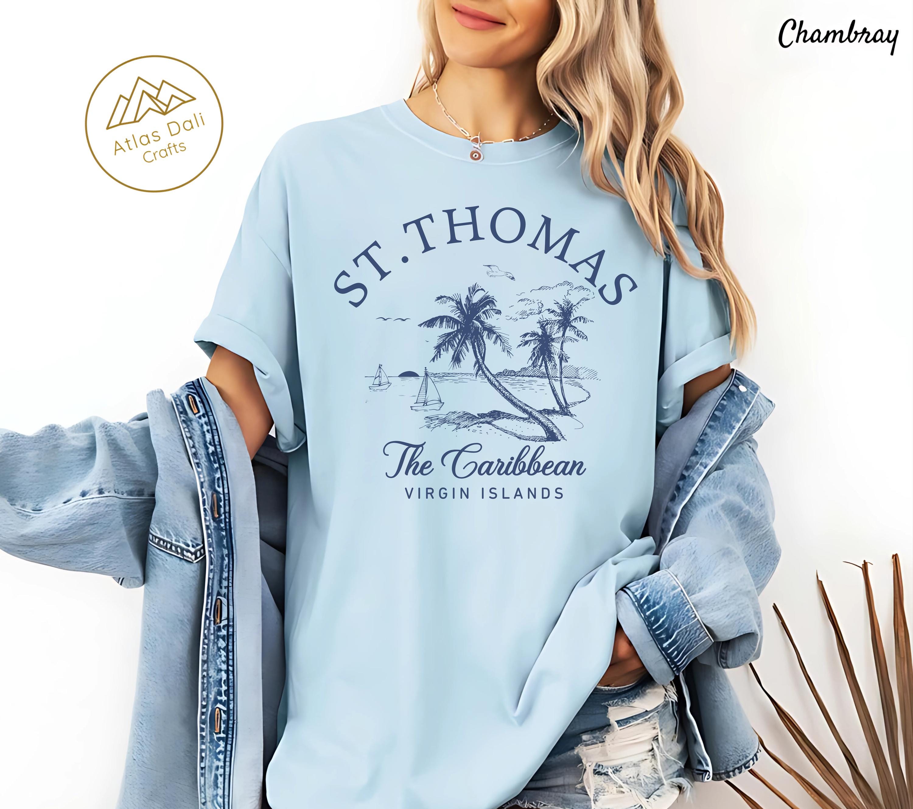 St. Thomas Caribbean T-shirt, Virgin Islands Retro Palm Trees 