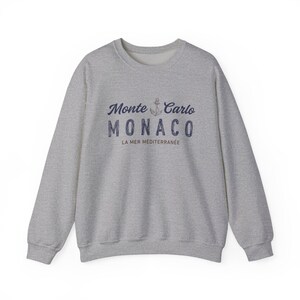 Vintage Monte Carlo Unisex Sweatshirt, Monaco Crewneck, La Mer Méditerranée Sweater, French Riviera Top, Côte d'azur Luxury Travel Souvenir image 7