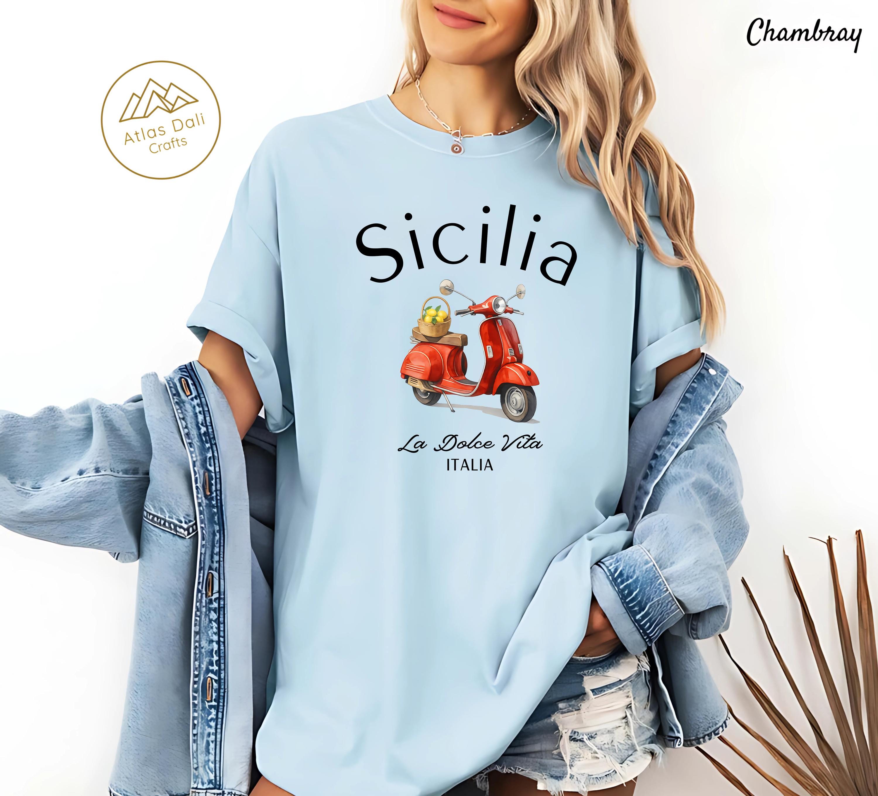 T-shirt Licata Sicilia Italie - Homme - Noir - Coton - Manches Courtes - Neuf Avec étiquettes