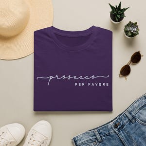 Prosecco Per Favore shirt, T-shirt voor wijnliefhebbers, outfit voor een vrijgezellenfeest, kleding met champagnehumor, leuk shirt met drankthema, Parijs shirt afbeelding 12
