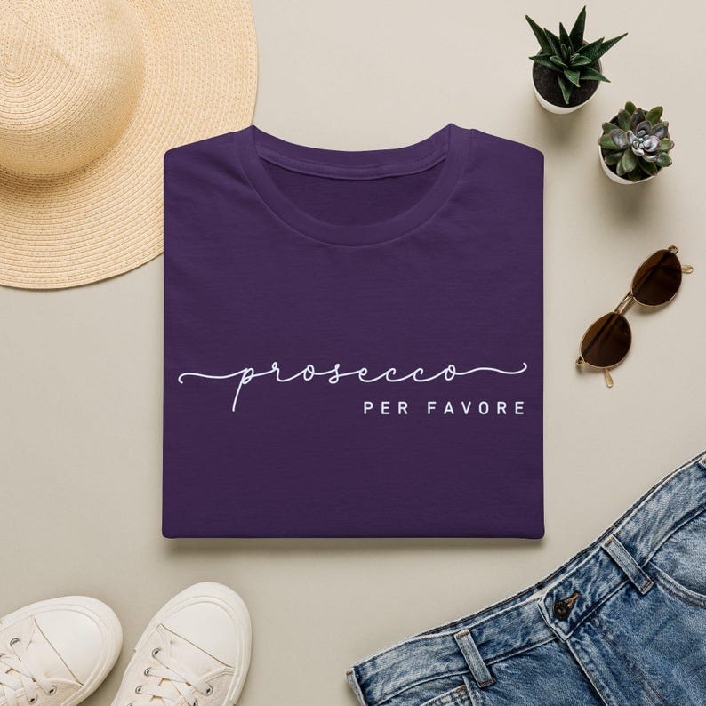 Prosecco Per Favore shirt, T-shirt voor wijnliefhebbers, outfit voor een vrijgezellenfeest, kleding met champagnehumor, leuk shirt met drankthema, Parijs shirt afbeelding 12