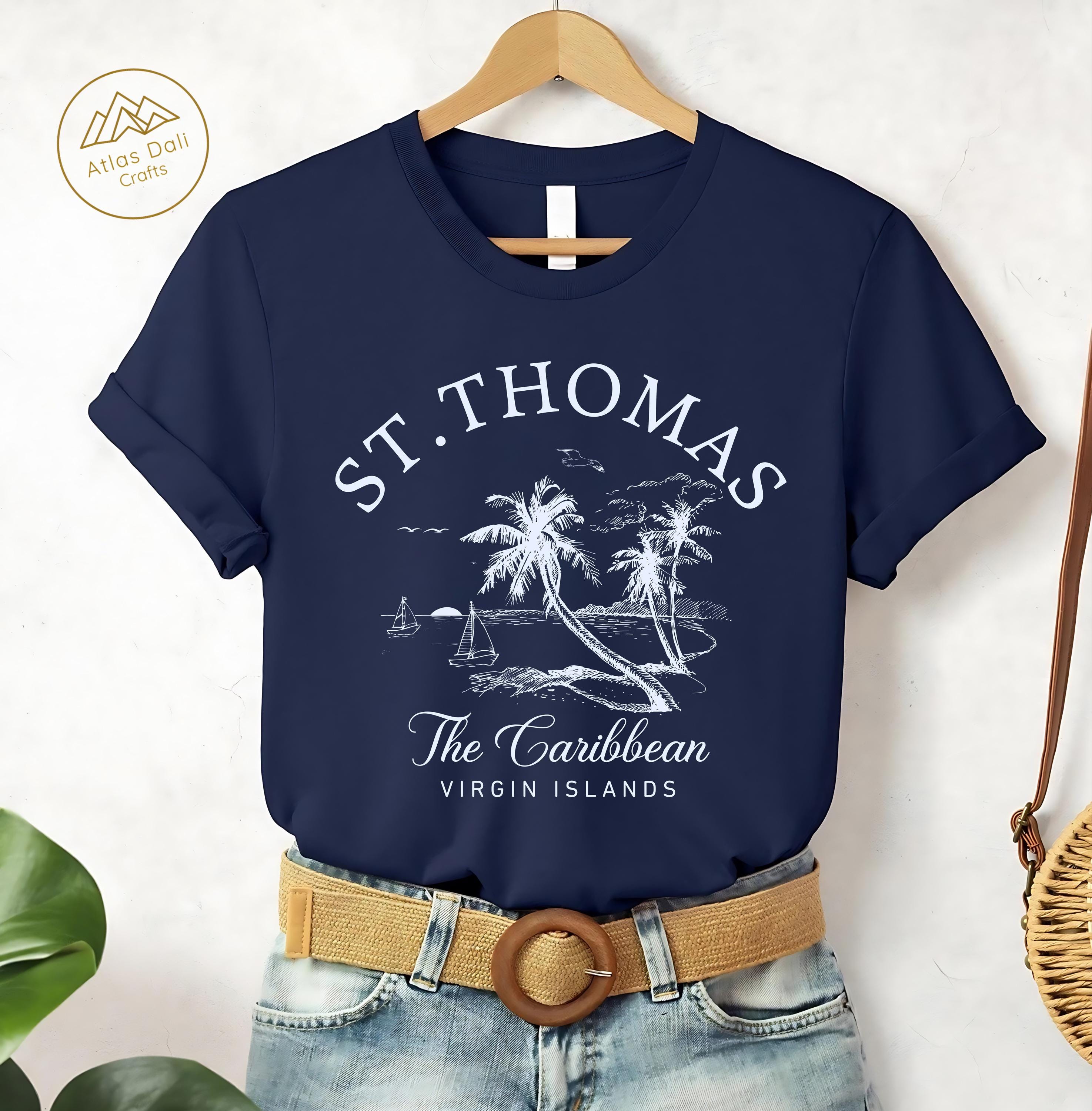 St. Thomas Caribbean T-shirt, Virgin Islands Retro Palm Trees 