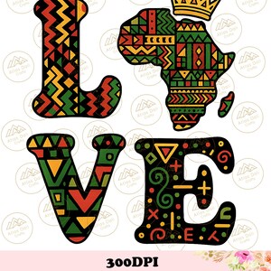 Afrikaans liefdes T-shirt ontwerp | Afrocentrische Zwarte Geschiedenismaand PNG | African Pride digitale download voor aangepaste shirts, Juneteenth-afbeelding