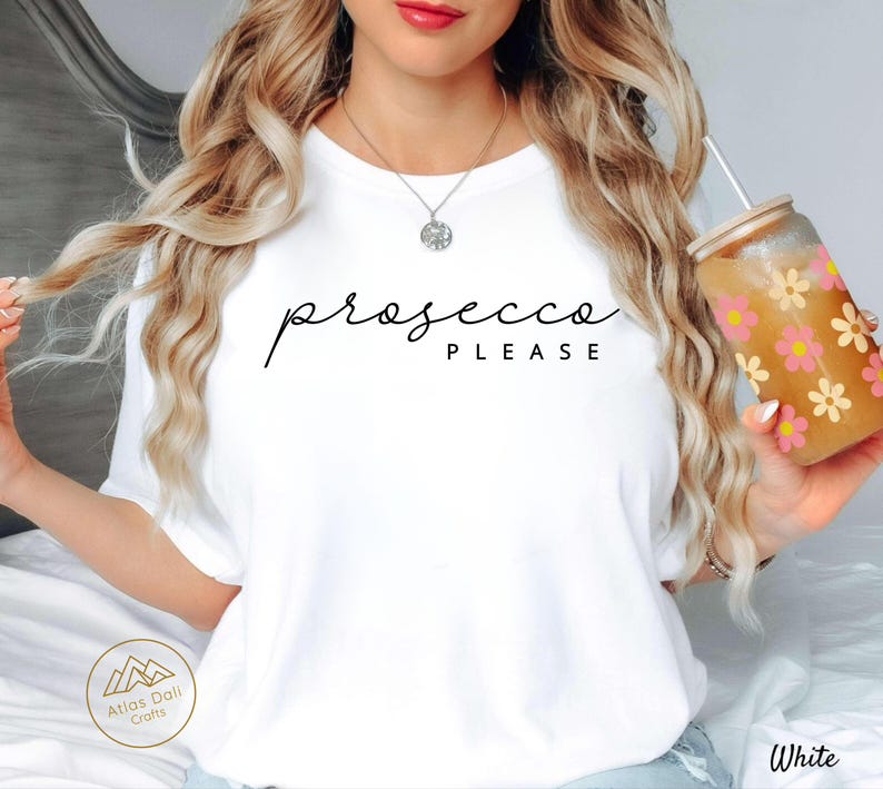 Prosecco Please Shirt, Wine Lover Tee, Bachelorette Party Outfit, Champagne Humor Apparel, Cute Drinking Shirt, Paris Shirt