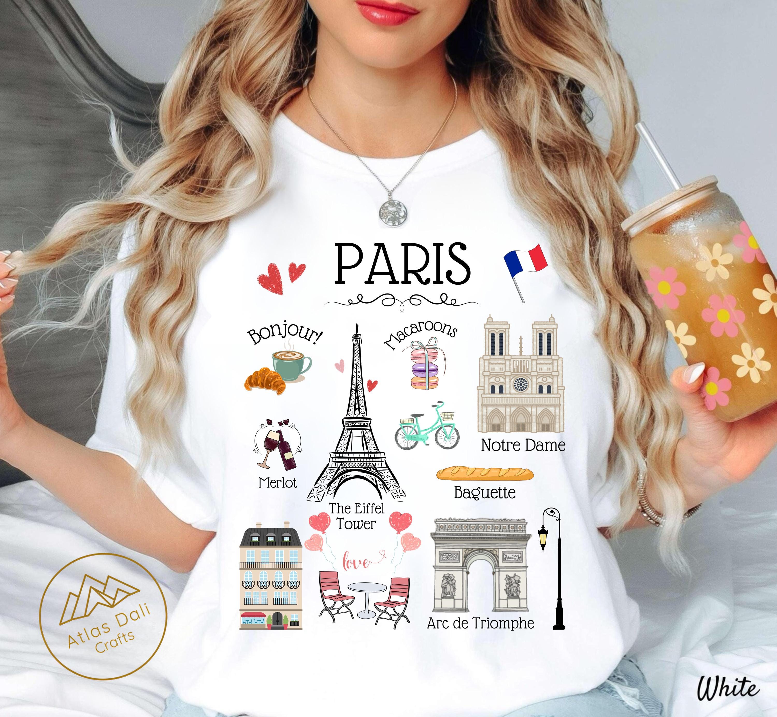 パリシャツ、エッフェル塔フランスのランドマークTシャツ、ユニ 