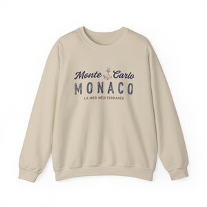Vintage Monte Carlo Unisex Sweatshirt, Monaco Crewneck, La Mer Méditerranée Sweater, French Riviera Top, Côte d'azur Luxury Travel Souvenir image 11