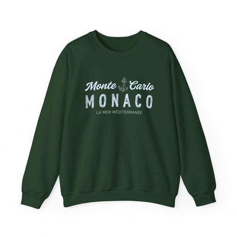 Vintage Monte Carlo Unisex Sweatshirt, Monaco Crewneck, La Mer Méditerranée Sweater, French Riviera Top, Côte d'azur Luxury Travel Souvenir image 12