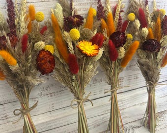 Handmade Autumn Dried Flower Bouquet: Natural Home Decor or Gift