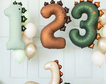 Dinosaur Number Foil Balloon – 1, 2 or 3 | Perfect for Dinosaur Themed Birthdays