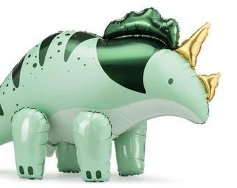 Triceratops Dinosaur Foil Balloon, Dinosaur Party Decoration Kids Birthday Dino Theme, Brontosaurus & Pterodactyl Balloons Dino Balloon Set