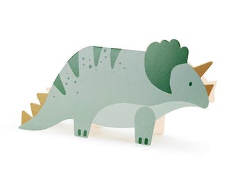 Triceratops Party Invitations, Kids Dinosaur Birthday Invites, Set of 6