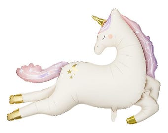 Large Unicorn Foil Balloon - Helium or Air - Jumbo Unicorn, Pastel Unicorn Party, Unicorn Party Decorations, Unicorn Foil Balloon Pink