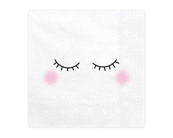 Unicorn Face Napkins Pack of 20 | Kids Unicorn Party Napkins | Cute Unicorn Birthday Decorations | Girls Party Tableware