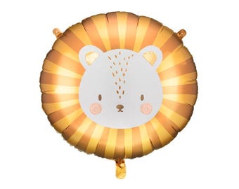 Balão metalizado de leão | Balão para festa com tema de animais da savana | Decoração de aniversário na selva | Decoração para festa de leão | Balão infantil com tema de savana