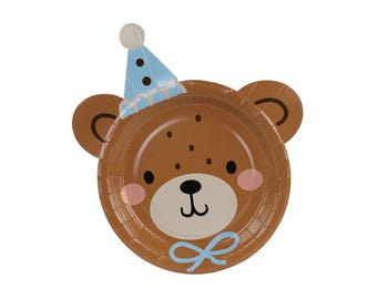 Platos para fiesta de osito de peluche (paquete de 6) - Vajilla para fiesta de osito de peluche, platos de papel, fiesta de osito de peluche, baby shower de osito de peluche, fiesta de primer cumpleaños