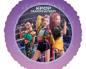 K-Pop Demon Hunters Foil Balloon | 18 inches when inflated | KPop Kids Birthday Party Decoration | K-Pop Balloon Party Supplies