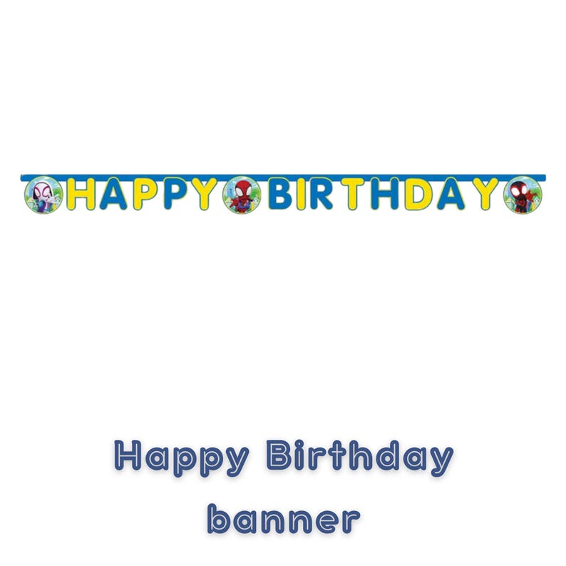 Spidey and His Amazing Friends Happy Birthday Banner | Superhero Party Banner | Kids Birthday Banner | Spidey Party Decoration image 1