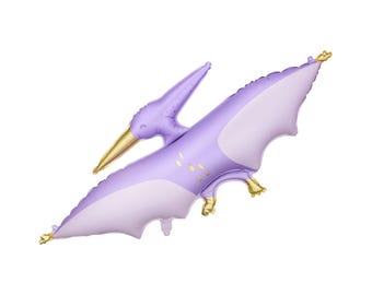 Pterodactyl Dinosaur Foil Balloon, Large 120cm Party Decoration, Prehistoric Kids Theme, Purple Dinosaur Balloon, Foil Balloon Dinosaur Dino