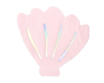 Serviettes de table coquillage, serviettes de table fête sirène, thème d'anniversaire de sirène, serviettes en forme de coquillage, fête sous la mer, lot de 20