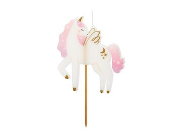 Unicorn Birthday Candle - Unicorn Birthday Cake Decorations, Unicorn Party, Unicorn Themed Birthday Cake, Girl Birthday Party, Pink Candle