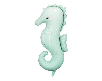 Seahorse Foil Balloon | Under the Sea Party Balloon | Ocean Birthday Decoration | Mermaid Party Decor | Sea Theme Balloon