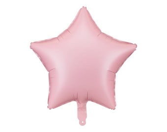 Pink Star Foil Balloon 48cm | Matte Star Balloon | Baby Shower Birthday Party Decor | Girls Party Balloon | Helium or Air Fill