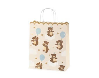 Teddy Bear Gift Bag - Large - 1st Birthday Gift Bag, Boy Gift Bag, High Quality Gift Bag, Baby Shower Gift Bag, Teddy Bear Theme Party