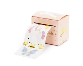 Unicorn Stickers - Box of Unicorn, Butterfly & Princess Inspired Stickers - Unicorn Party, Princess Party, Girl Party Theme, Party Bags