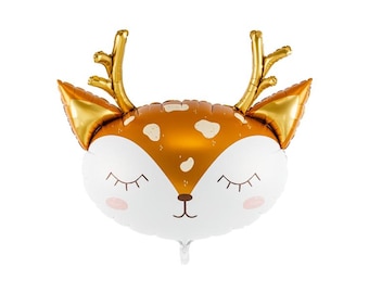 Cute Deer Balloon, Wild One Birthday Balloon, Forest Animals Balloon, Woodland Themed Balloons, Deer Foil Balloon Woodland Animal decoration