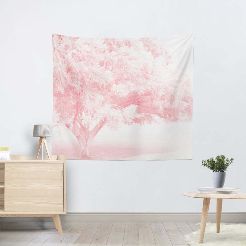 Pink Tree Tapestry Nursery Tapestry Pink Wall Hanging Etsy