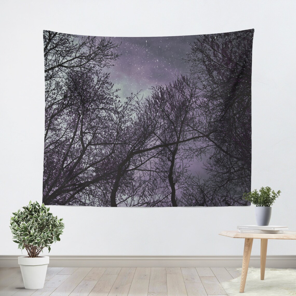 Wall Hanging Tapestry Purple Trees Wall Tapestry Etsy